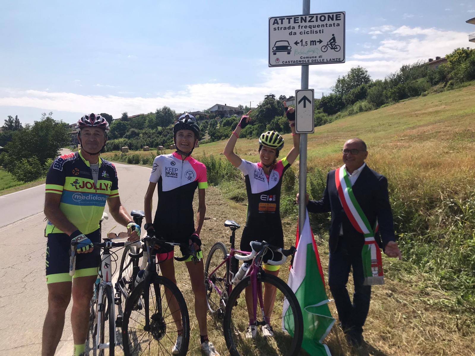 Al via a Castagnole delle Lanze la campagna #iorispettoilciclista